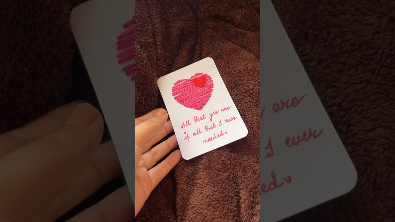 Cute heart card for your Valentine 💌 #handmade #smallbusiness #embroidery #heart #valentinesday