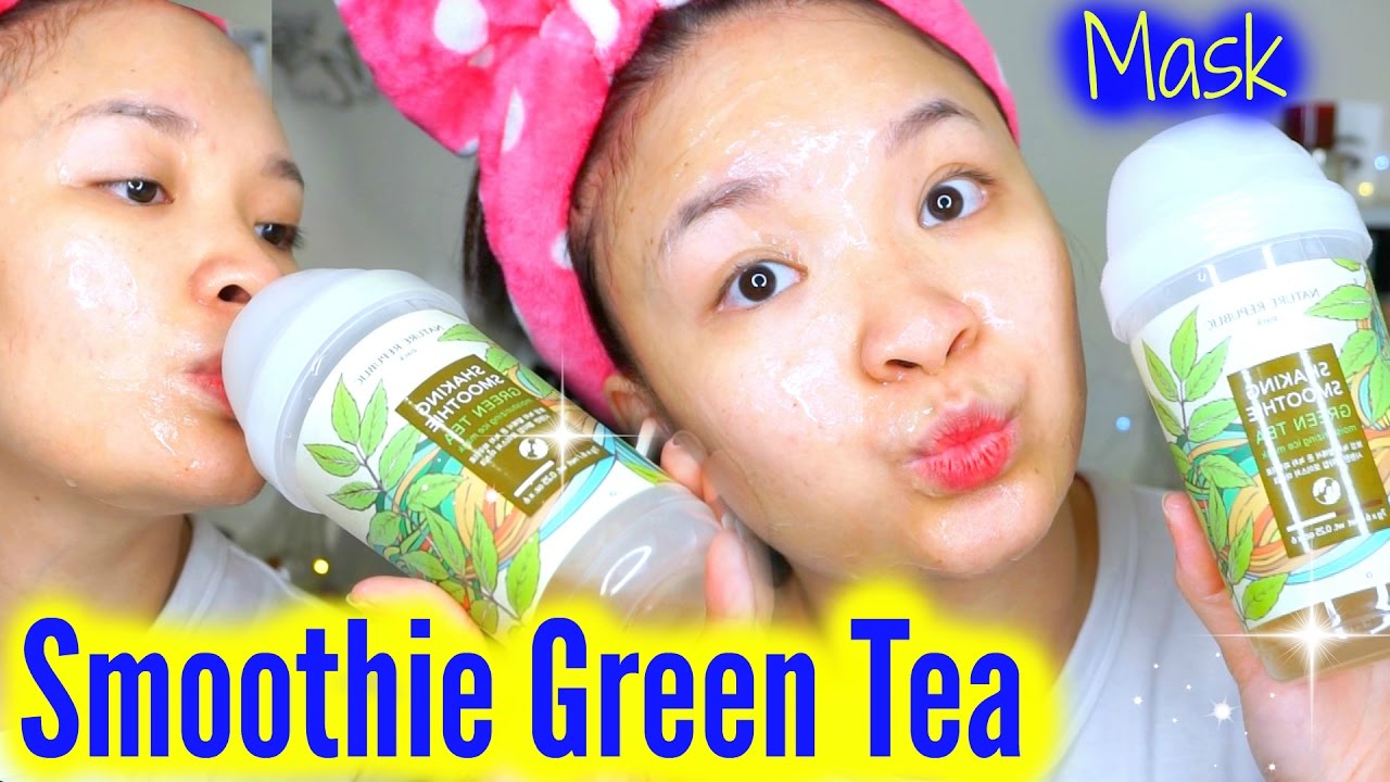 Thử SMOOTHIE TRÀ XANH LẮC Mặt Nạ | DOES IT WORK? Try GREEN TEA SMOOTHIE MASK ♡ BeeSweetiee