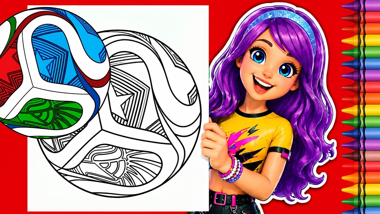 Coloring BALL FIFA World Cup 2026  - Coloring Page with Art Markers