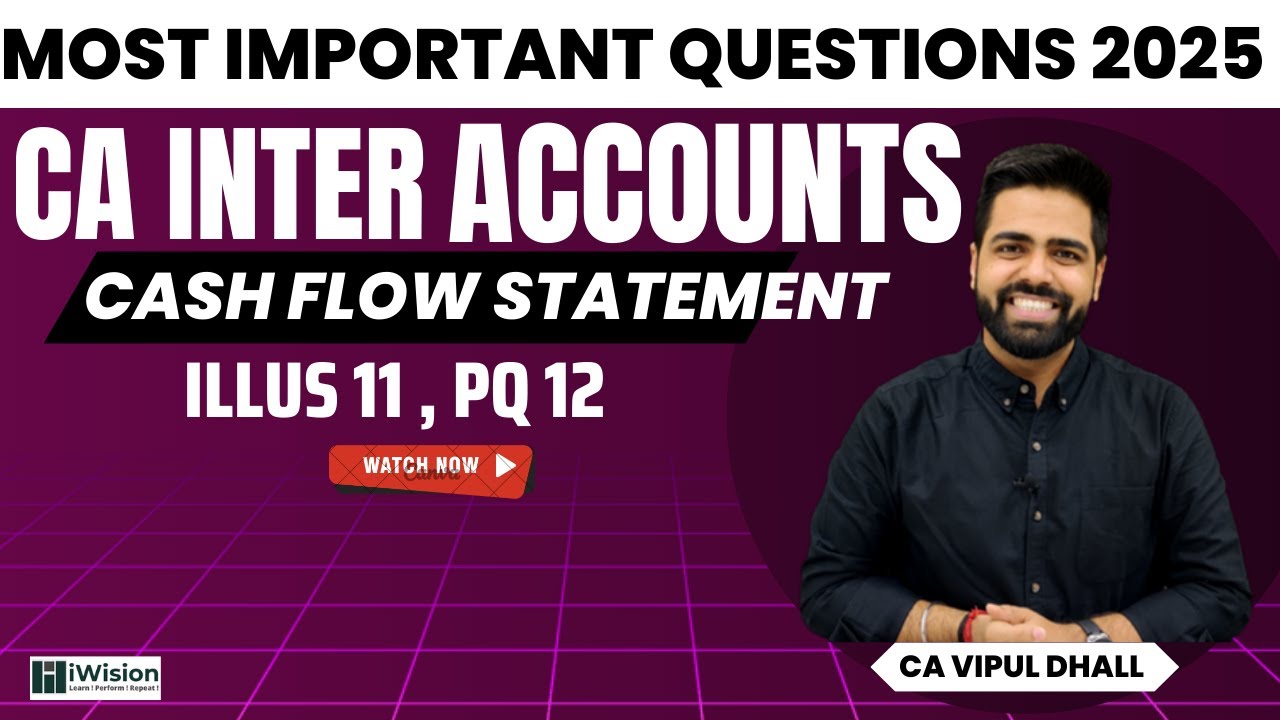 Most Important Questions 2025 | Cash Flow Statement | CA Intermediate | @iWision CA Vipul Dhall