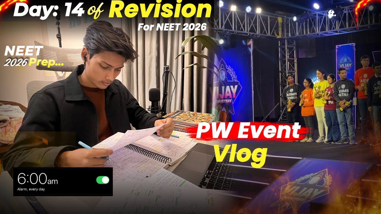 Day 14 of Revision for NEET 2026 || ft. PW Event Vlog🔥