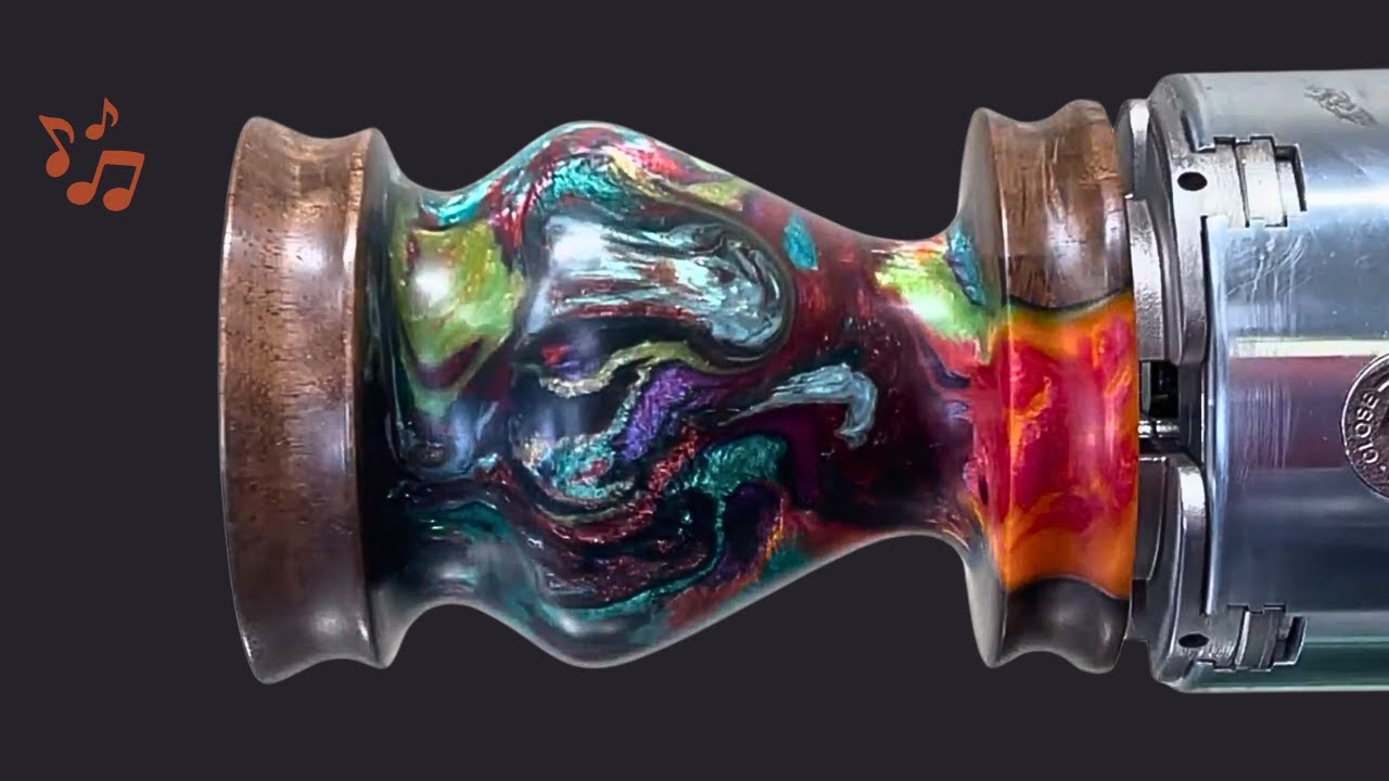 Woodturning a Stunning Bud Vase from Maple Burl & Bright Resin