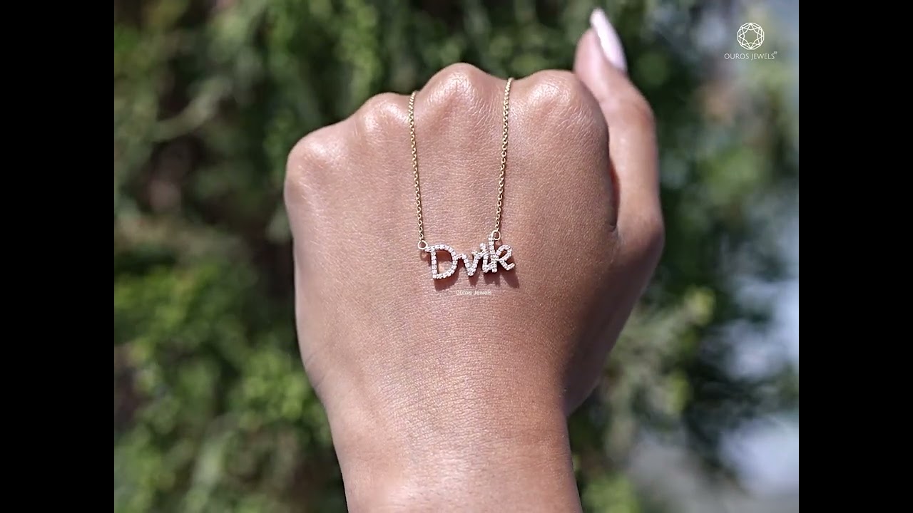 Dvik Letter Round Lab Diamond Pendant @ourosjewels