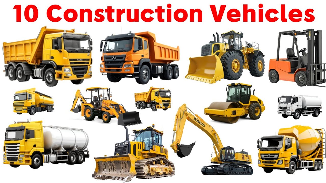 Construction Vehicles Name in English | Construction Vehicles for kids