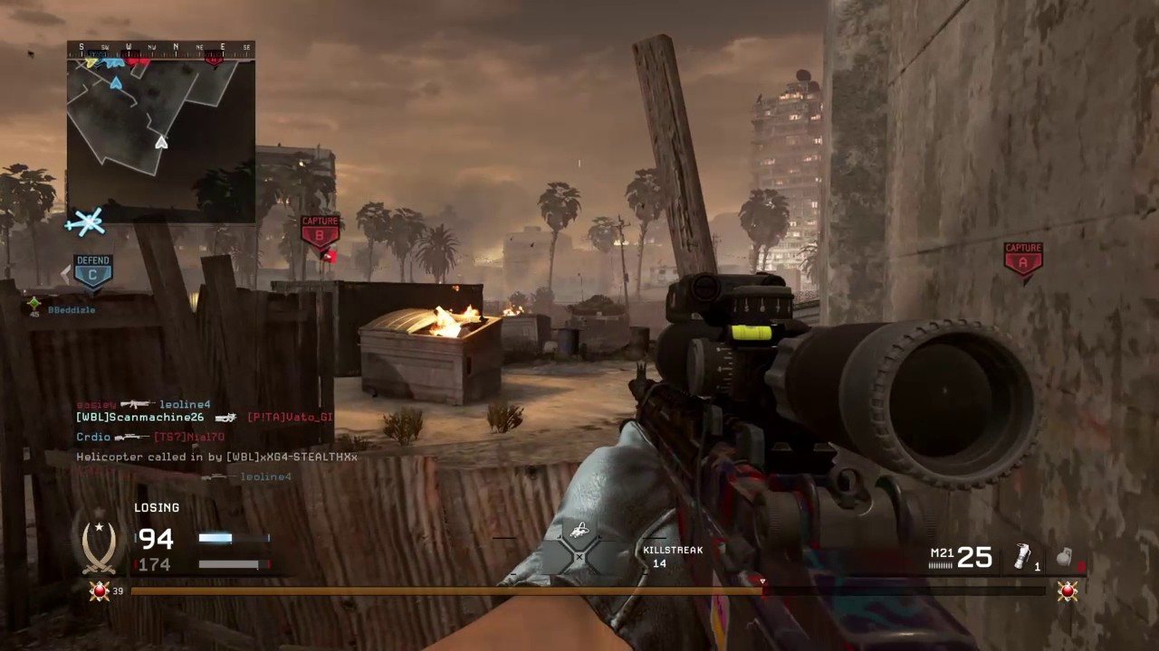 Insane kill feed MWR! 25 killstreak!