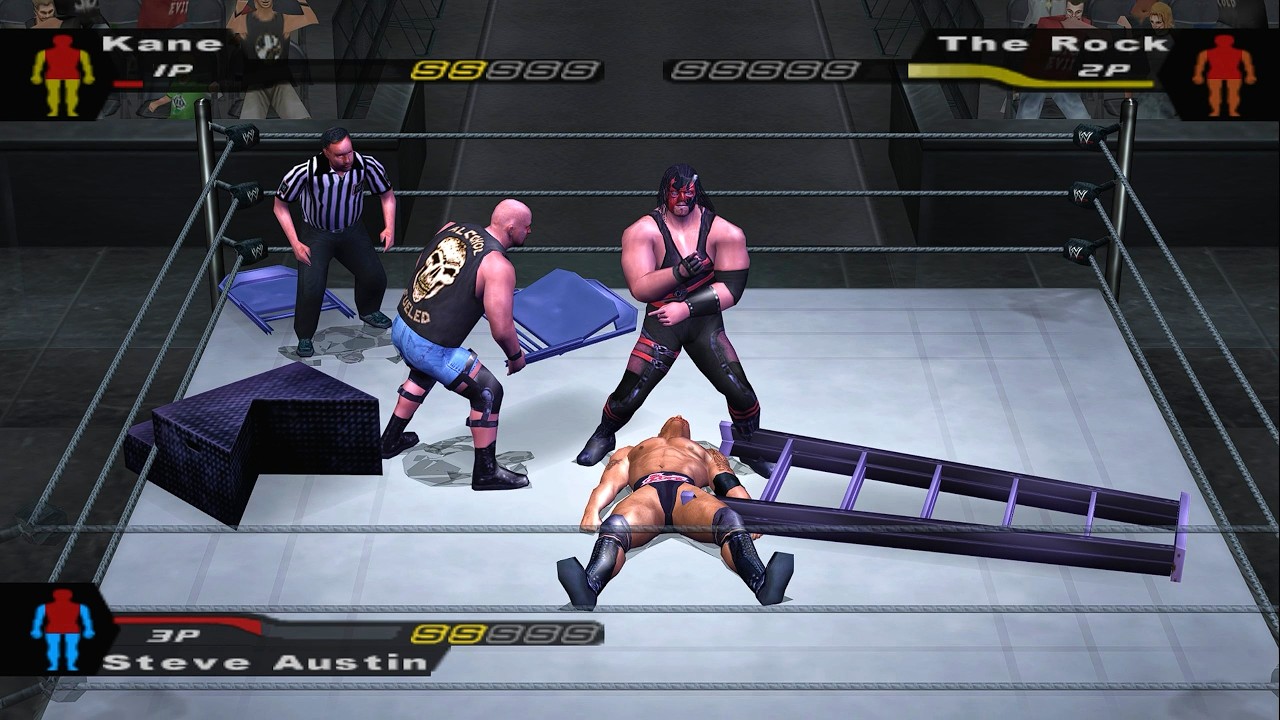 Kane vs The Rock vs Stone Cold Steve Austin | Here Comes the Pain | Ladder Match | RX 6600 | HCTP