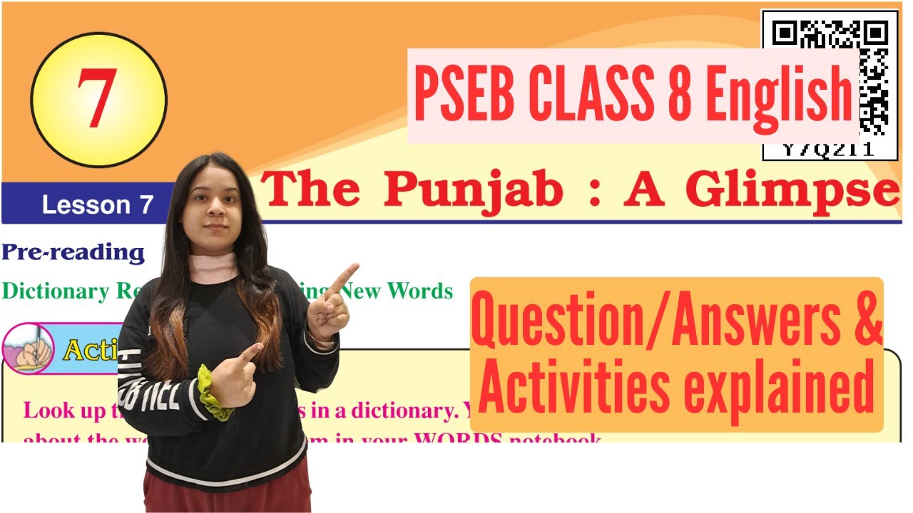 Class 8 PSEB English Chapter 7 | The Punjab: A Glimpse | All Question Answers | My English Companion