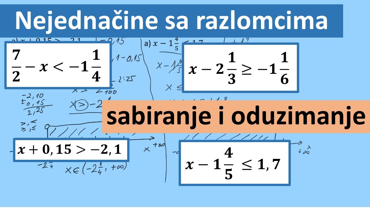 Nejednačine sa razlomcima u vezi sa sabiranjem i oduzimanjem