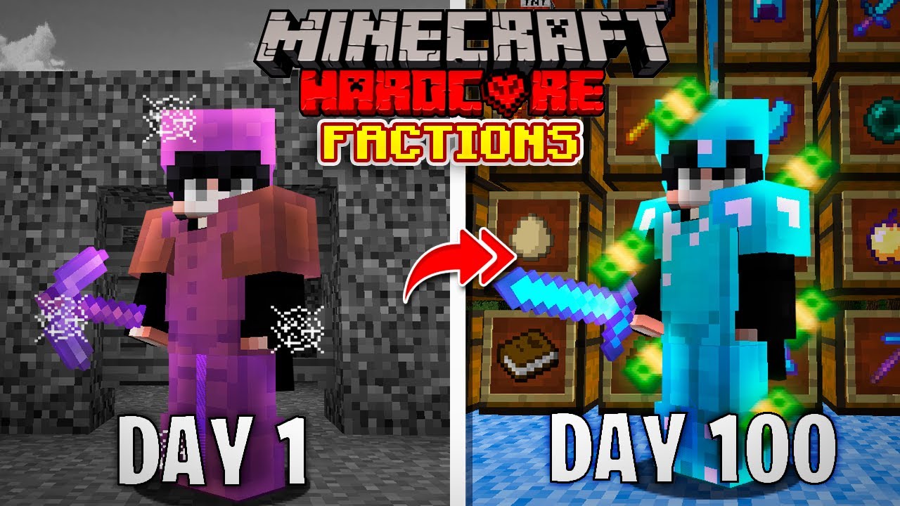 I Survived 100 days in HARDCORE Minecraft Factions... Here's What Happened