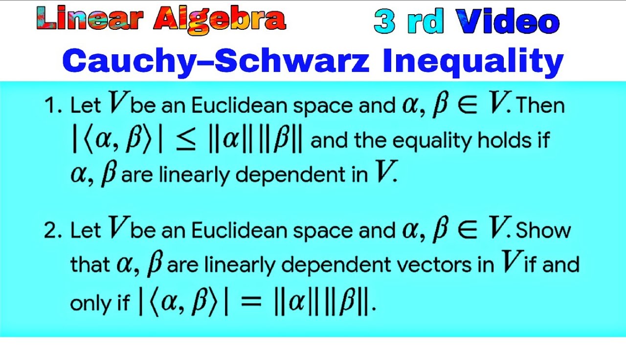 Cauchy–Schwarz Inequality in Hindi | Proof | BSc 2nd Year Linear Algebra | Easy Explanation