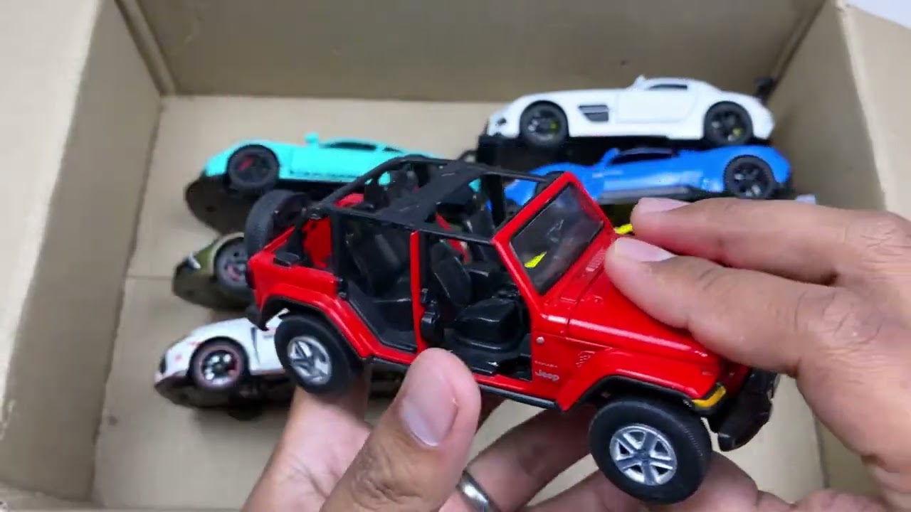 Box Full of Model Cars -Mazda Mx5, Koenigesgg Jesko, Lamborghini Scv12, Byd Yang Wang U8, Toyota Car