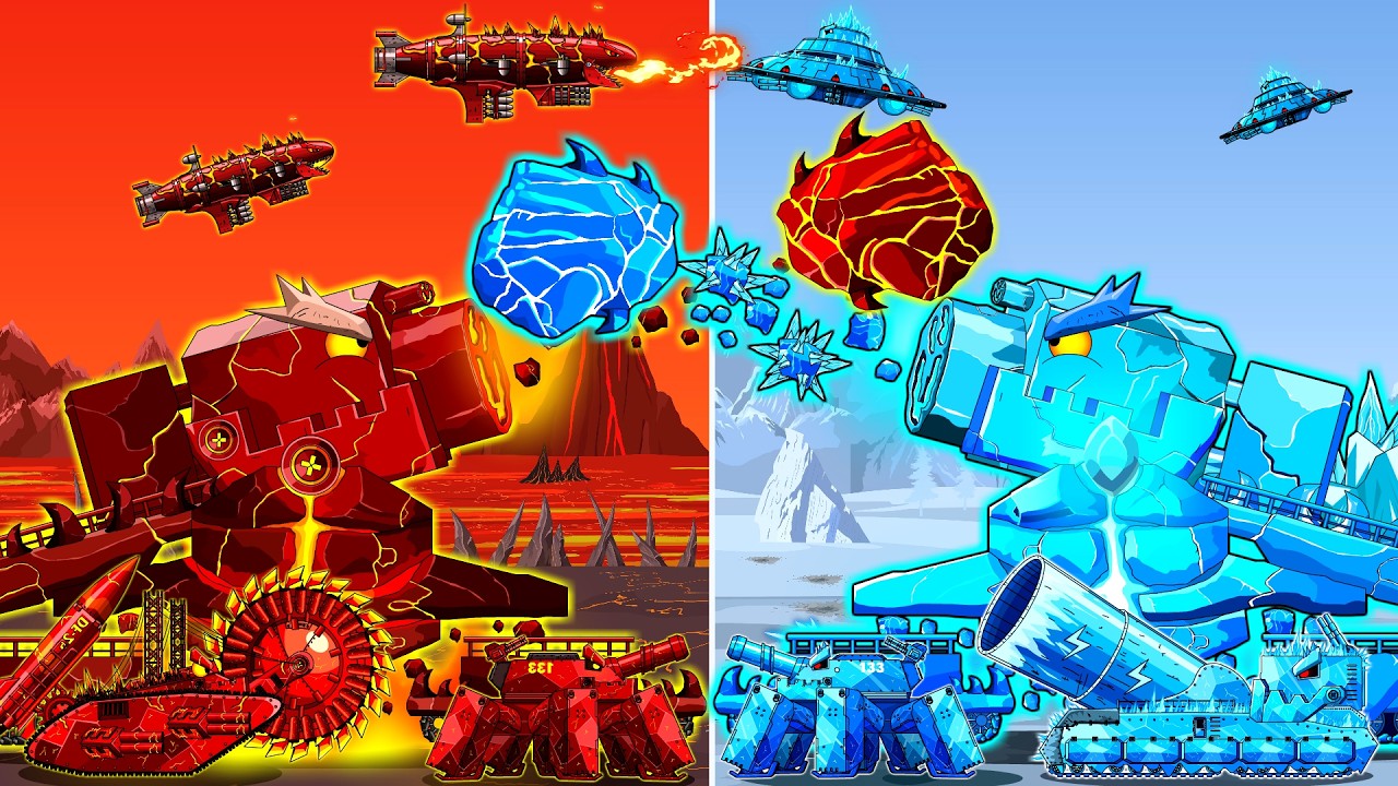 The World of Fire Tank Vs Ice Tank : Fire MONSTER vs Ice MONSTER | Arena Tank