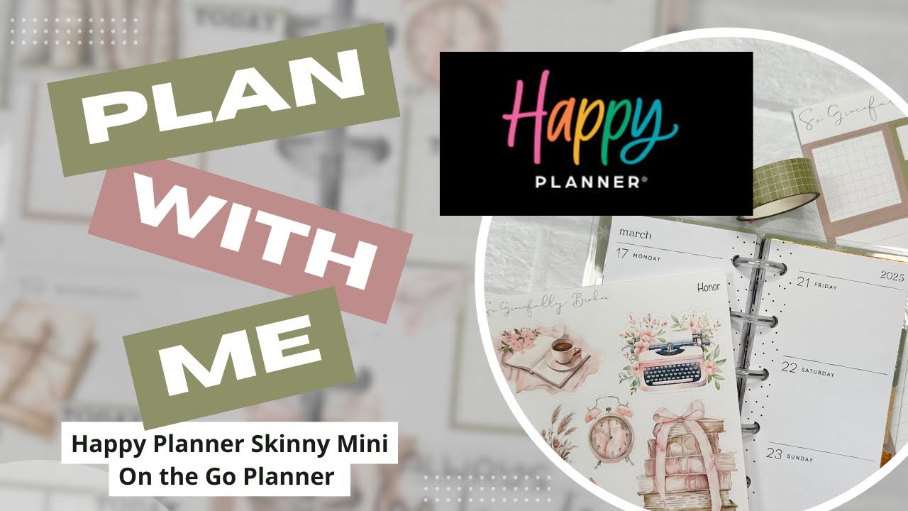 🎀 PLAN WITH ME 🎀 Happy Planner Skinny Mini | On the Go Planner | Skinny Mini | PWM | 03/17/25