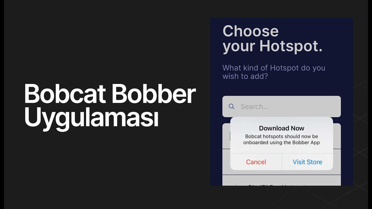 Bobcat Bobber App - Sıfır Bobcat Hotspot Kurulumu için Artık Zorunlu