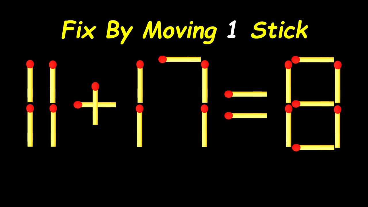 IQ Test: Move One Matchstick to Make the Equation Correct!