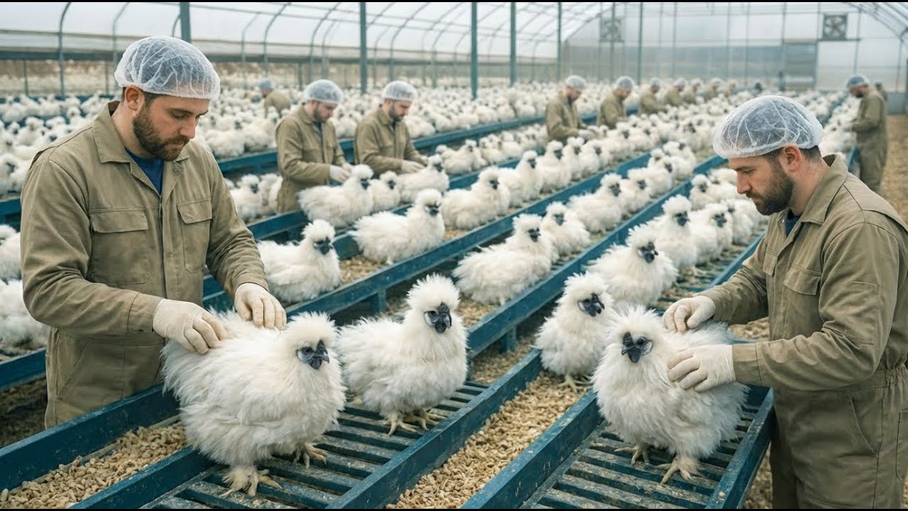 Inside the World’s Largest Silkie Chicken Factory | From Egg to Show-Grade Bird