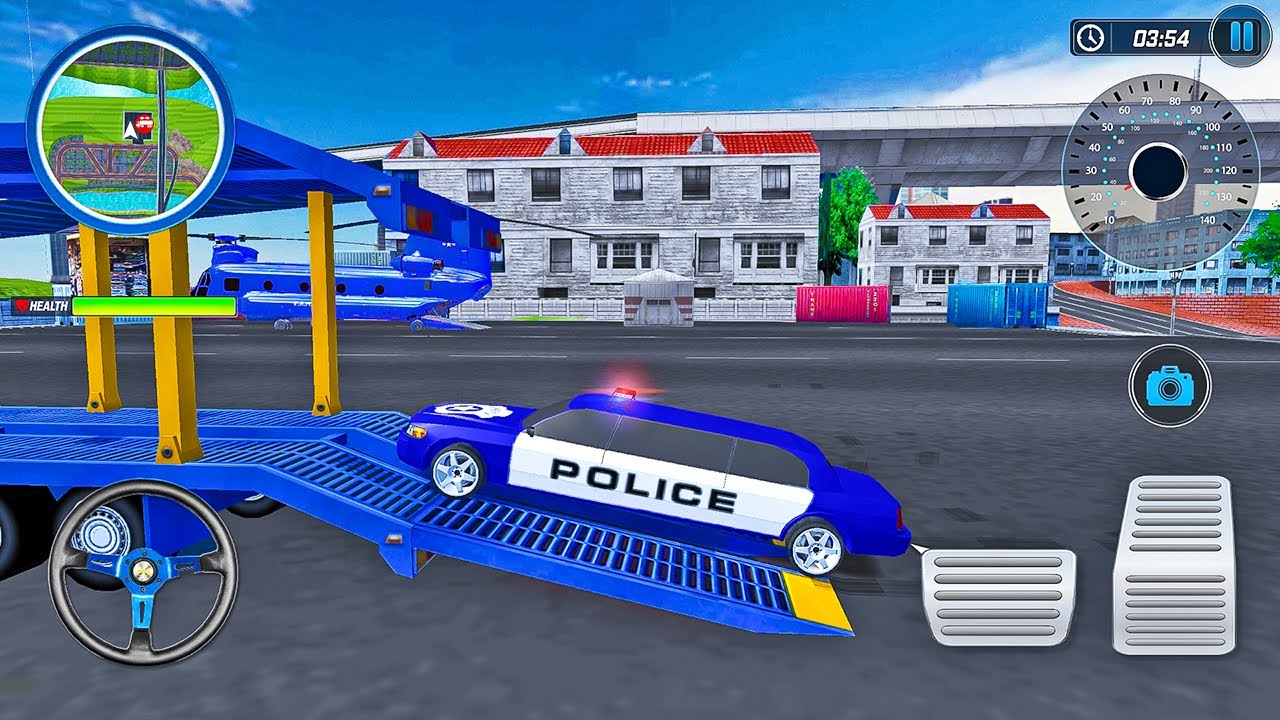 US Police Limo Car Transporter Simulator - Trailer Truck Driver 3D - Android Gameplay