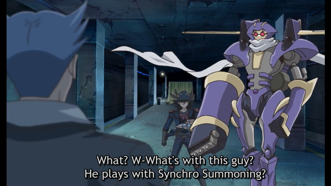 Yusei Synchro Summons Junk Warrior and Defeats Uryu (The Guy with the Power Insect Deck)