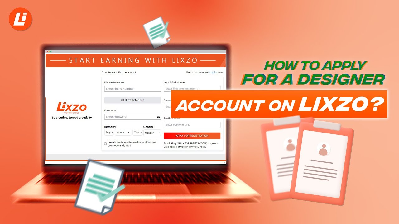 How to apply for a designer account on designer.lixzo.com?