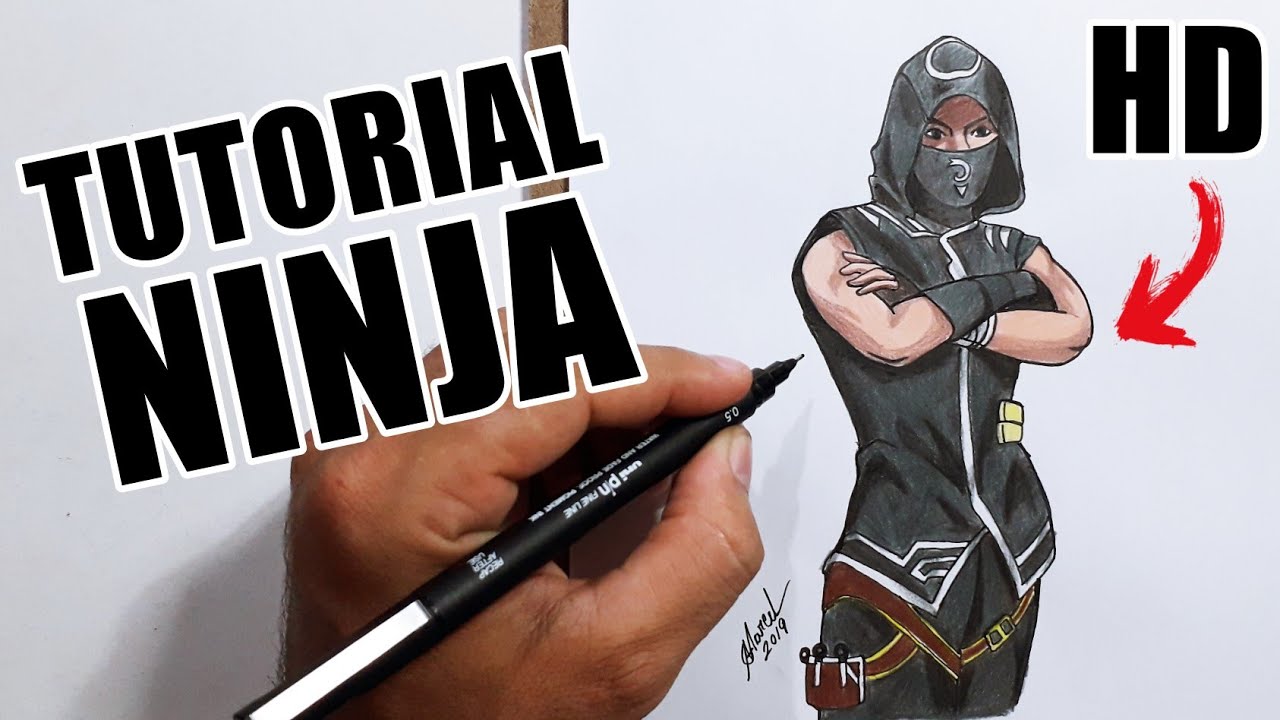 COMO DESENHAR O NINJA DO FREE FIRE - How to Draw Ninja Free Fire