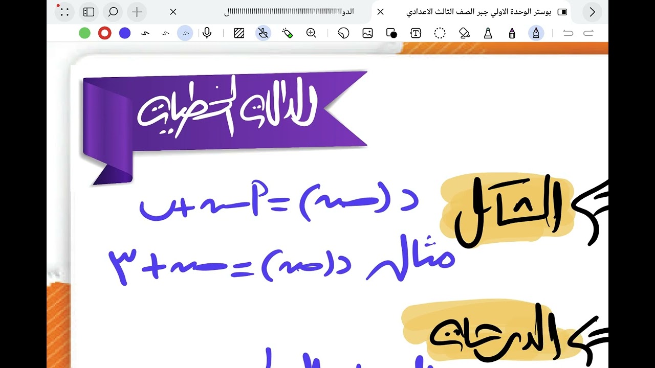 مراجعة الدوال الصف الثالث الاعدادي ( من داخل المجموعات )