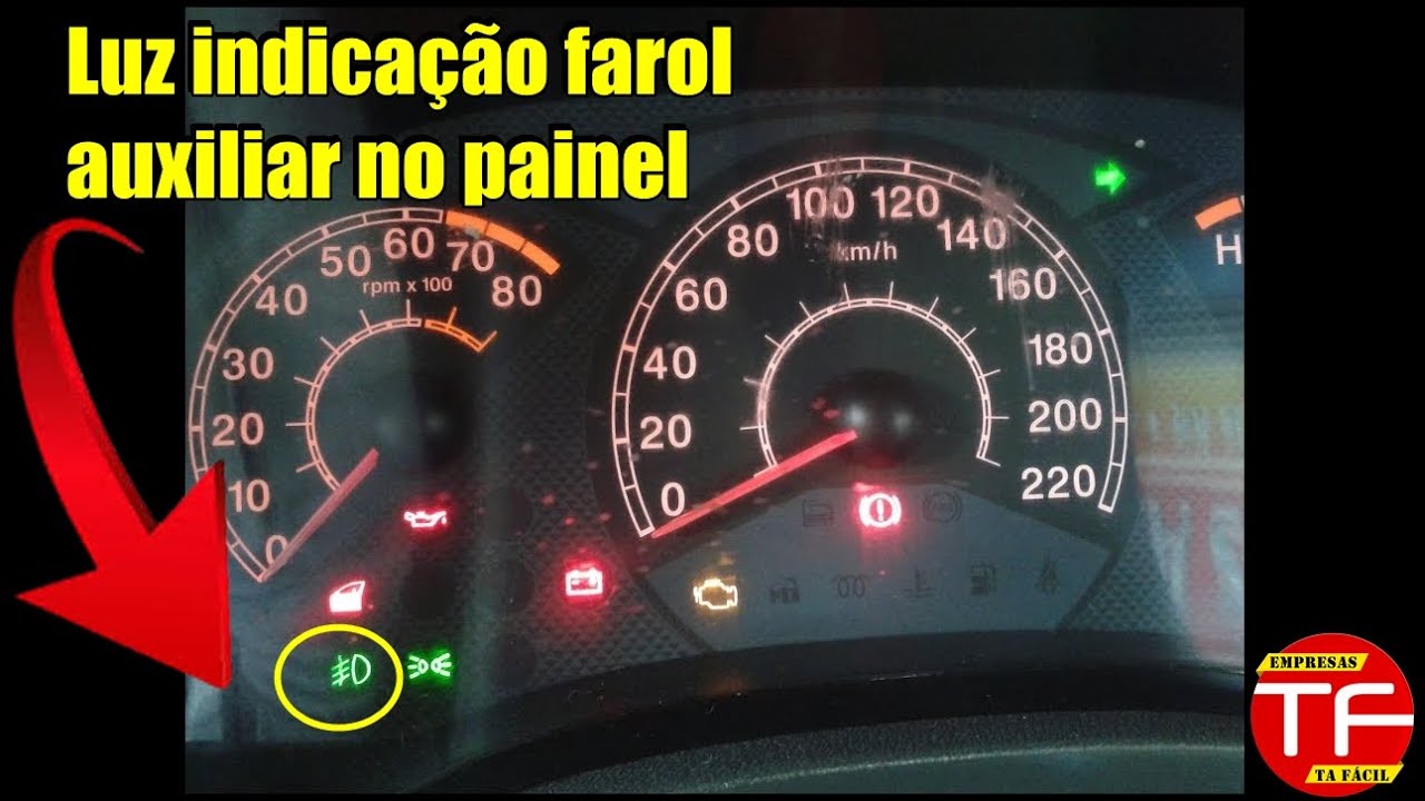 Ligação do chicote de farol de milha original Fiat com luz de indicação no painel