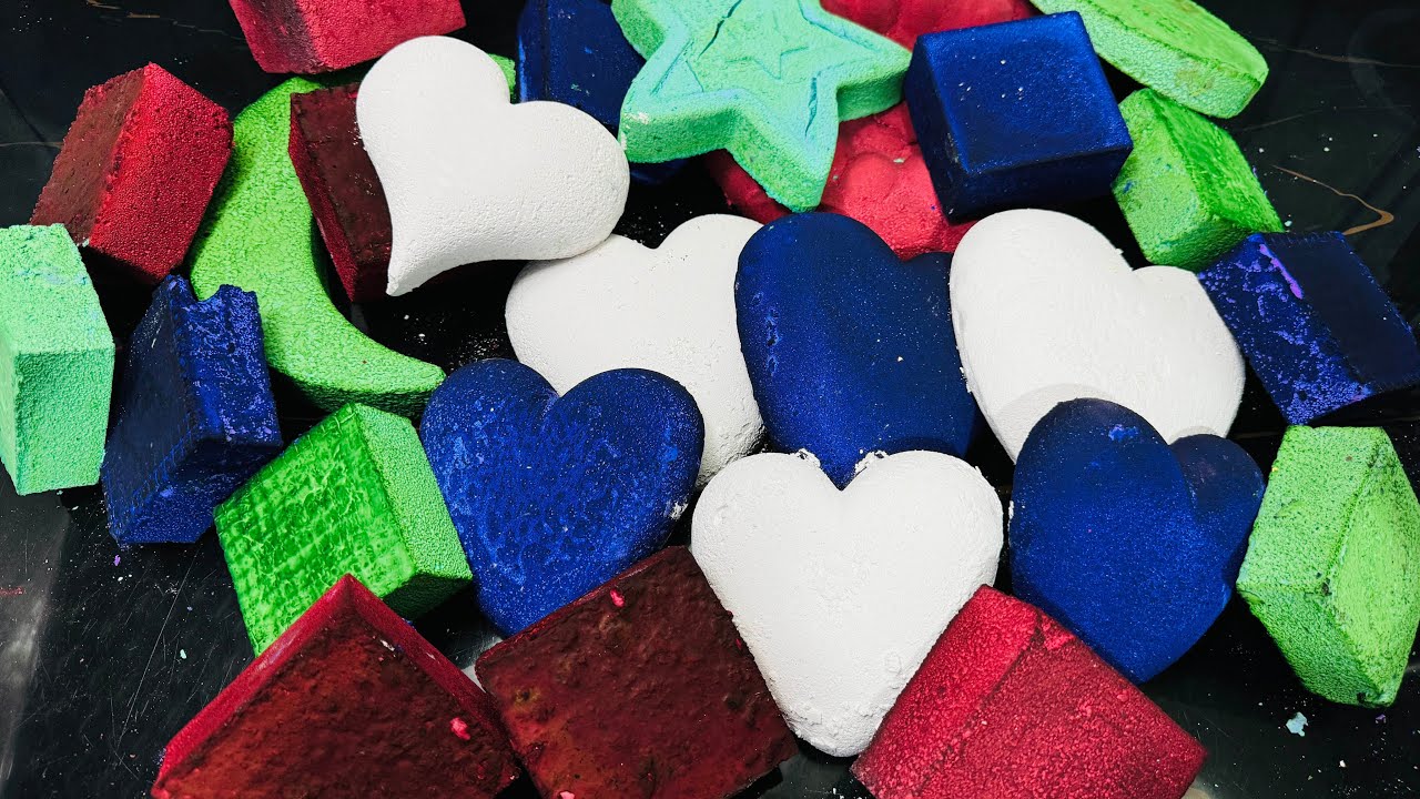 Variety Colourful Dyed Chalk ASMR Crush |  Oddly Satisfying Chalk ASMR Block 