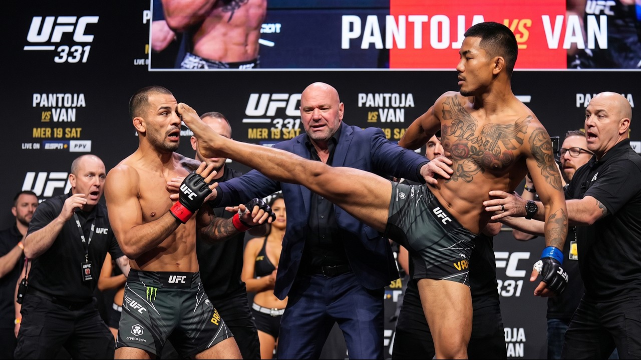&ldquo;TOTAL CHAOS!&rdquo; Joshua Van NEARLY KICKS Alexandre Pantoja at UFC 331 Weigh-In Face-Off
