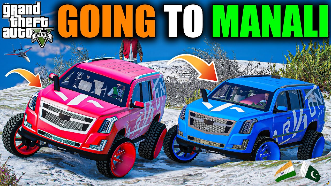 GTA 5 : GOING TO MANALI IN SNOW FALL WITH FORTUNER AND JIMMY AND MICHAEL OMG!