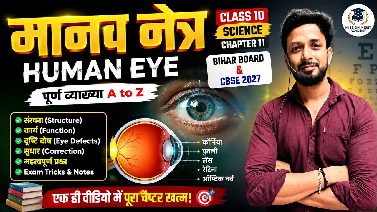 मानव नेत्र | Human Eye | Class 10 Physics Chapter 3 Bihar Board | 10th Physics Chapter 3 #science