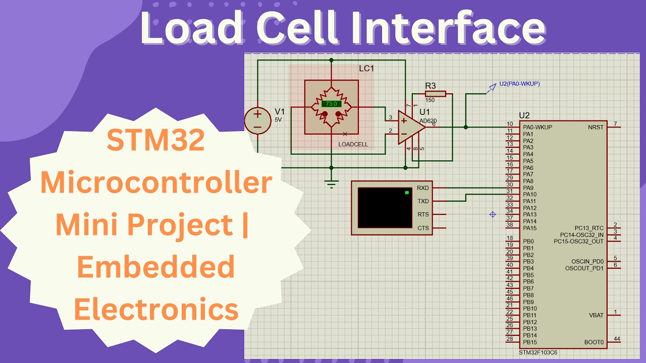 Load Cell Interface with STM32 microcontroller | Simulation | Embedded systems projects using stm32