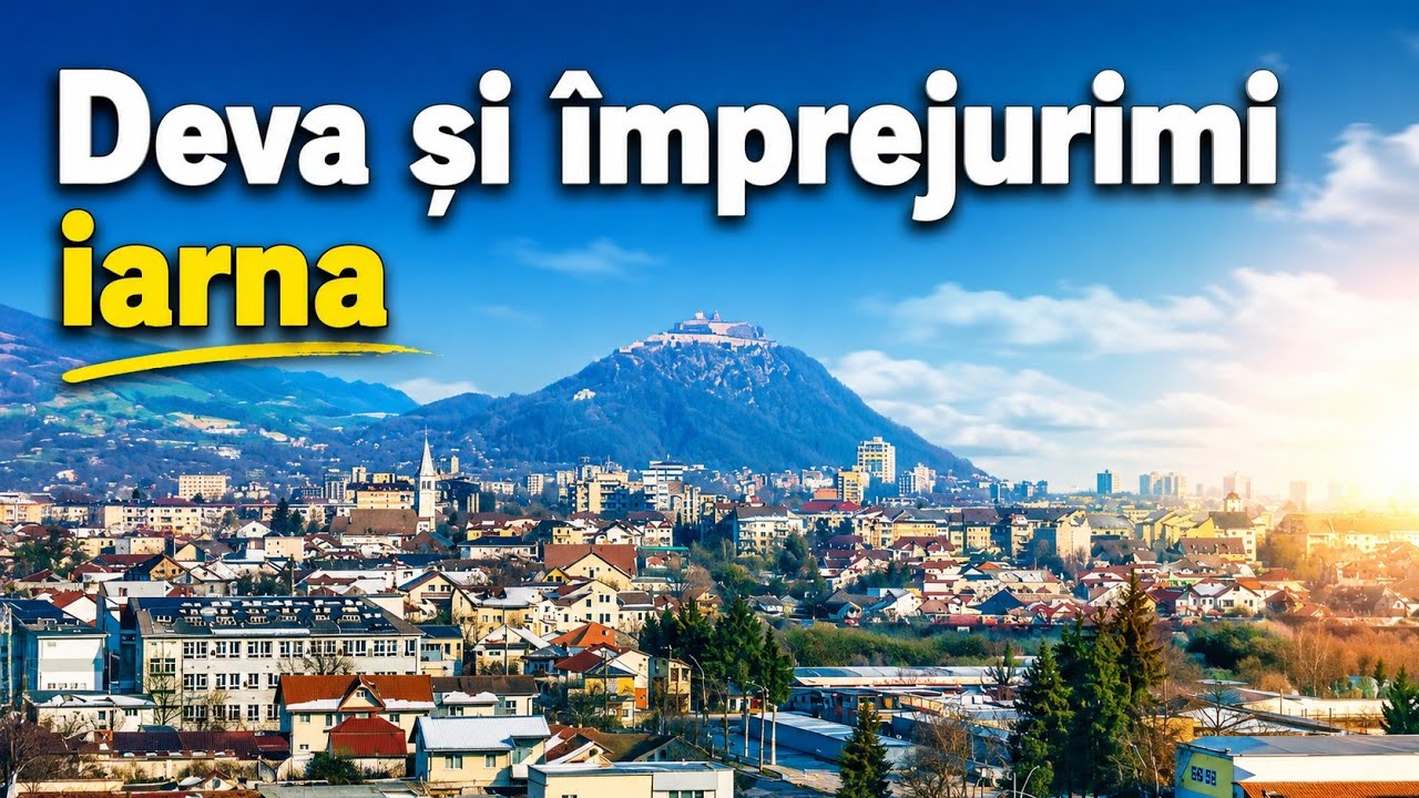 Iarnă autentică lângă Deva, dealuri acoperite de zăpadă | România