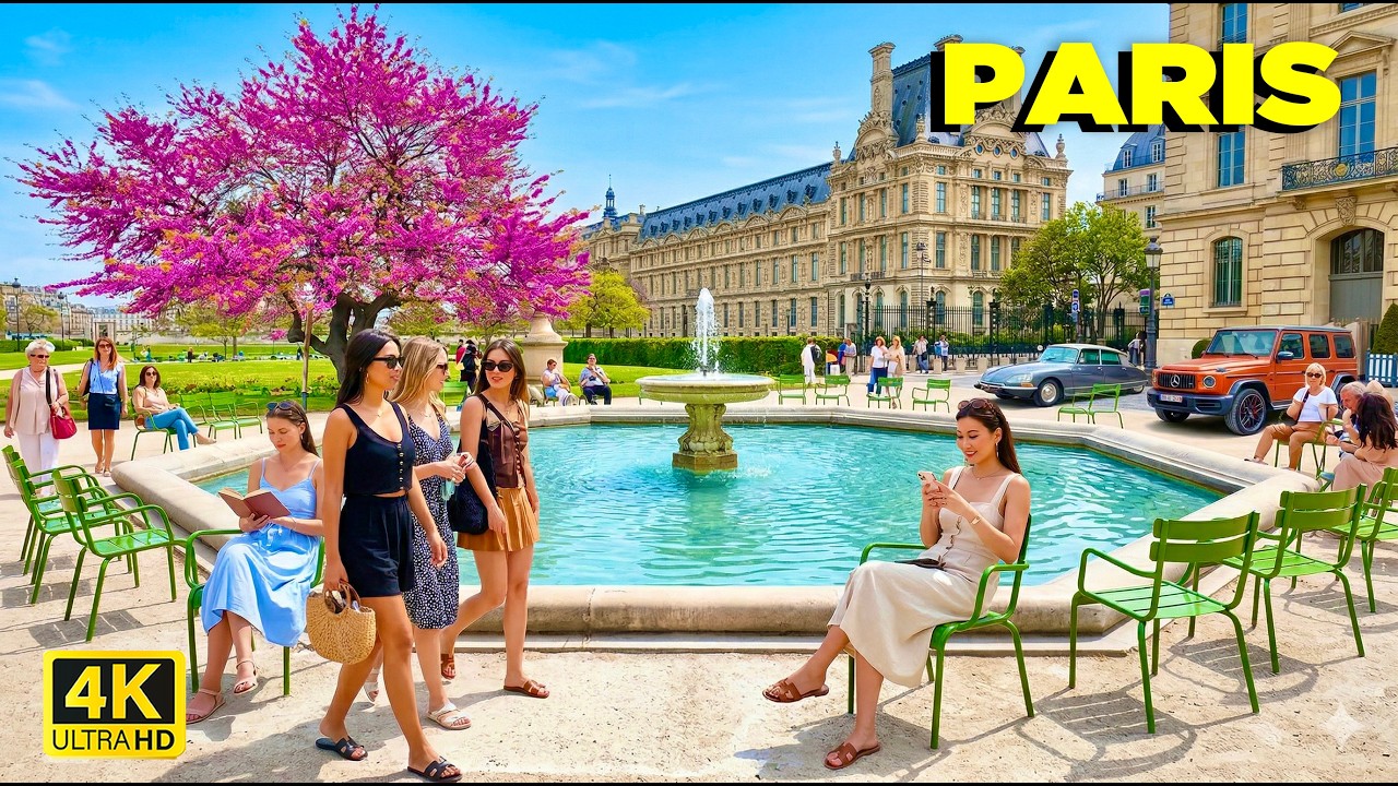 🇫🇷 Paris Spring Walking Tour 🌸 Madeleine, Louvre & Tuileries Garden | 4K 60fps
