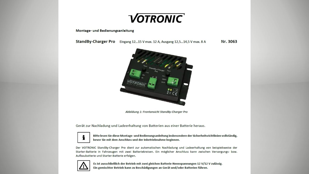 Votronic Standby charger pro 3063 für Wohnmobile