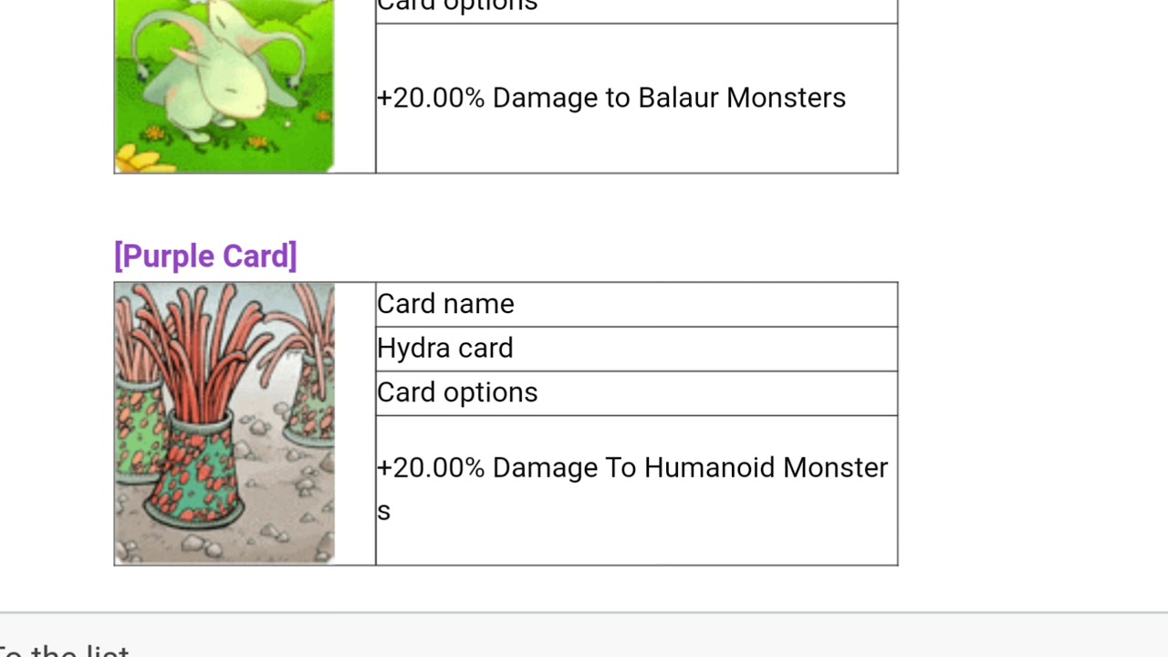 Ragnarok Origin Guide : Card - Weapons