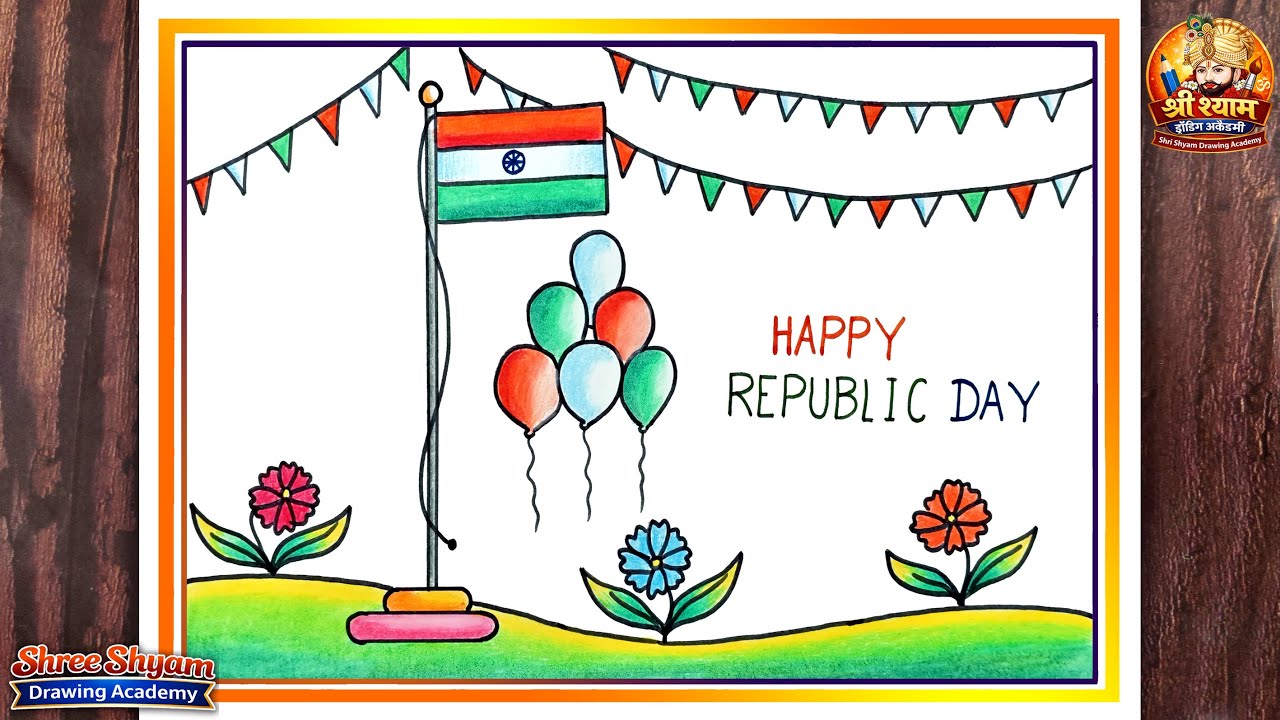 Republic Day Drawing Easy Step by Step | Indian Flag Art