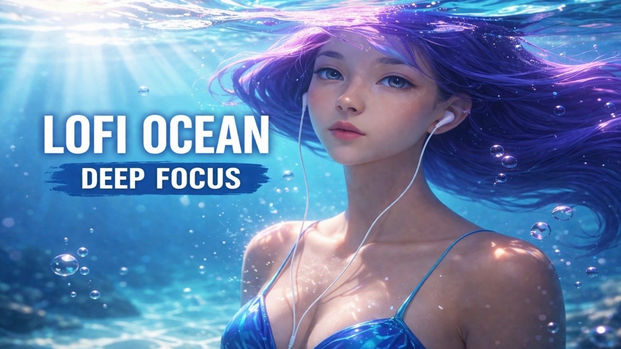 2 Hour Deep Focus - Ocean Lofi Waves 🌊
