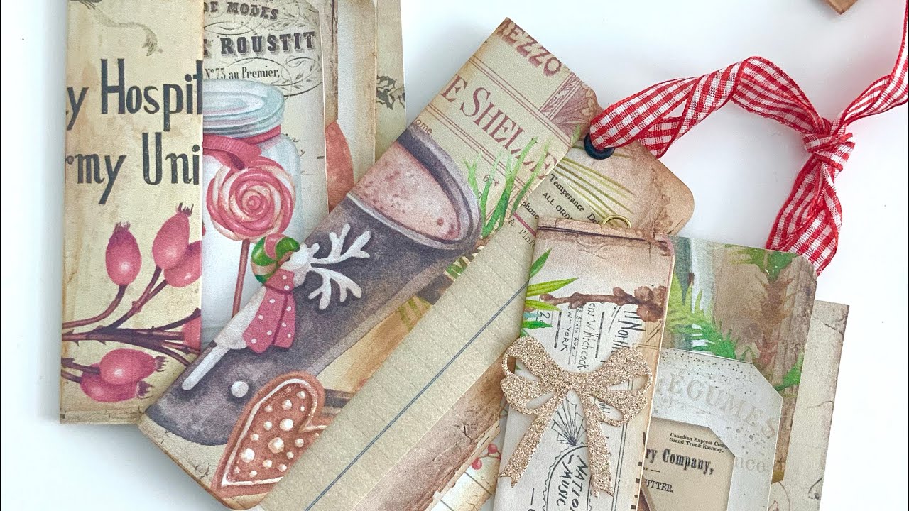 Christmas Triple Pocket Bookmark Pockets for Junk Journals Bible Journaling No Score!