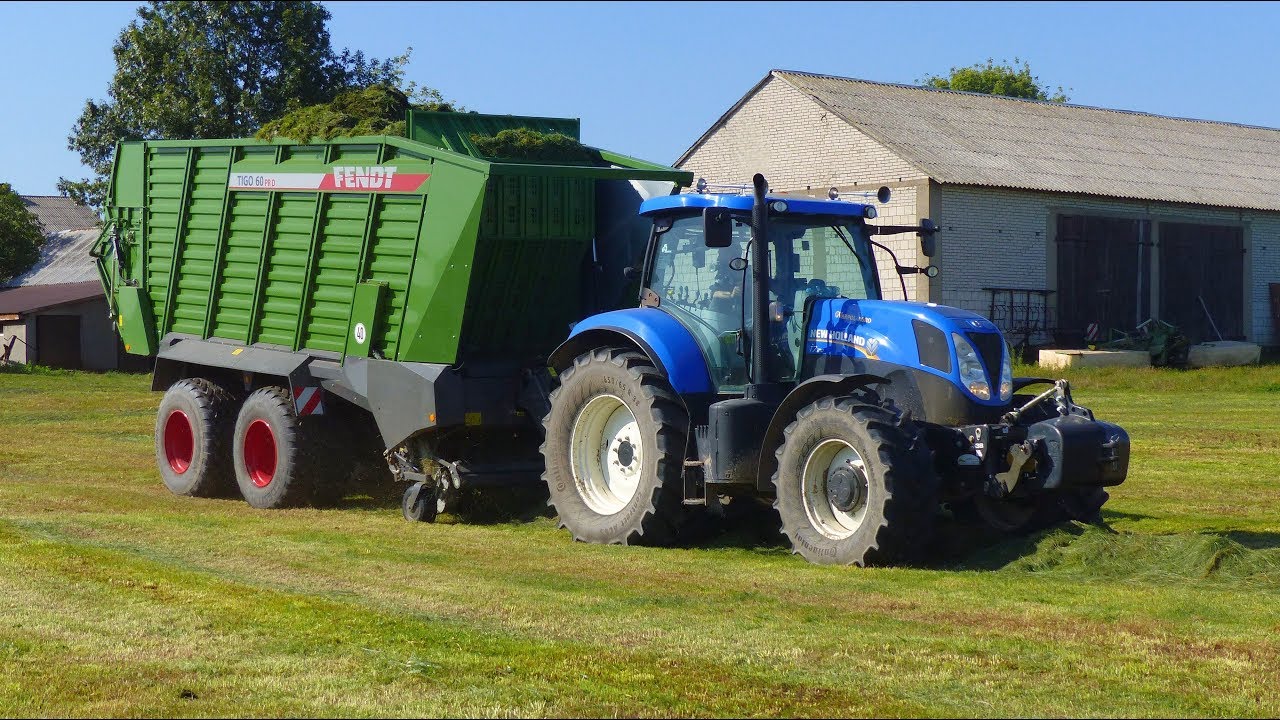 Zbiór Traw na 2 zestawy w Gr Protasiuk || New Holland T7.210 Fendt Tigo 60PR