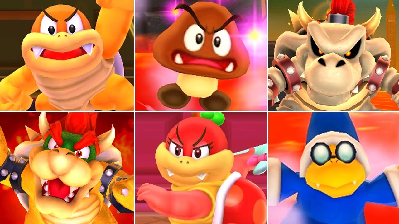 Super Mario 3D Land - All Bosses (No Damage)