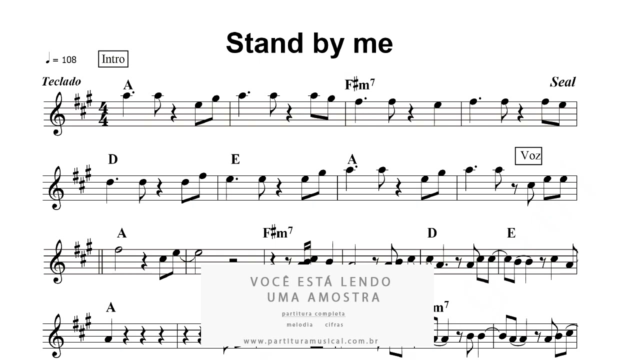 Partitura de Teclado Stand by me - Seal