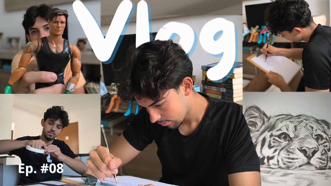 Vlog: Noite de filmes sozinho + desenhos + vida de um jovem 