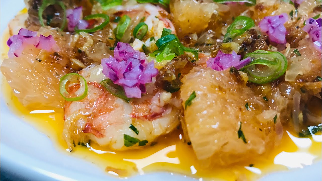 🍊 Pomelo chino y langostinos con aliño refrito tailandes | After Covid