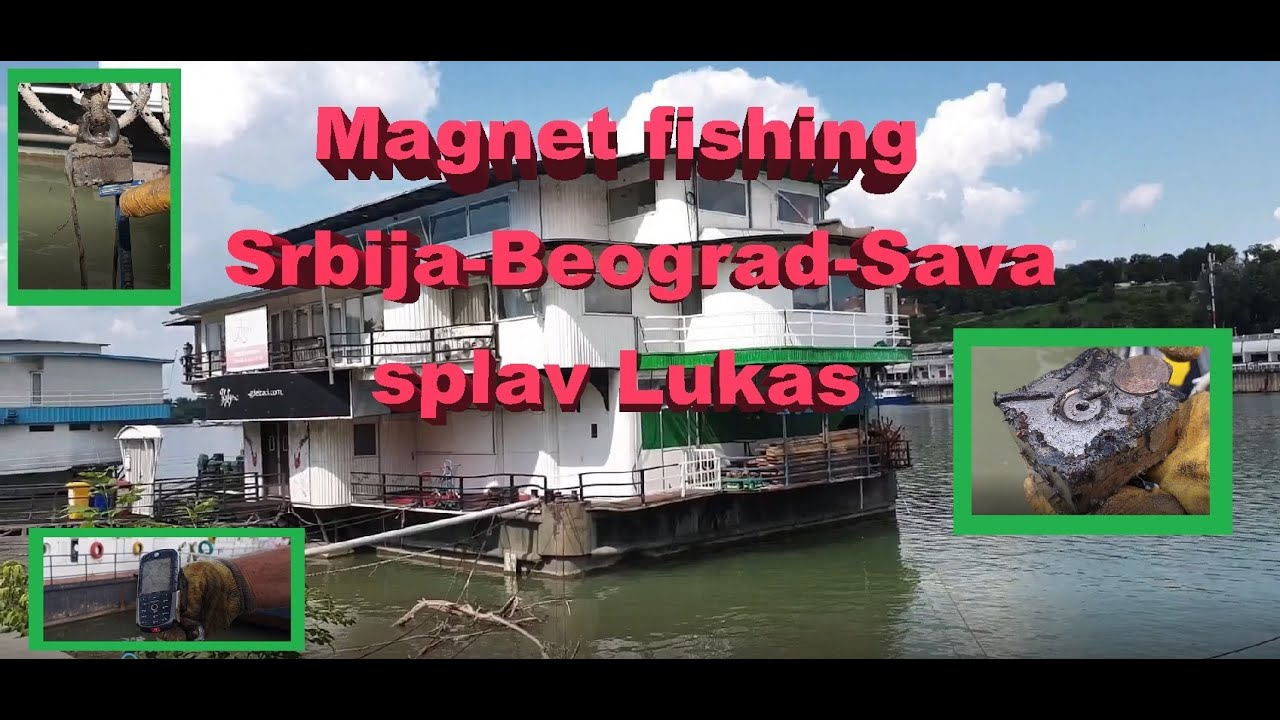 Magnet fishing (pecanje magnetom) Srbija-Beograd-Sava kod splava Lukas