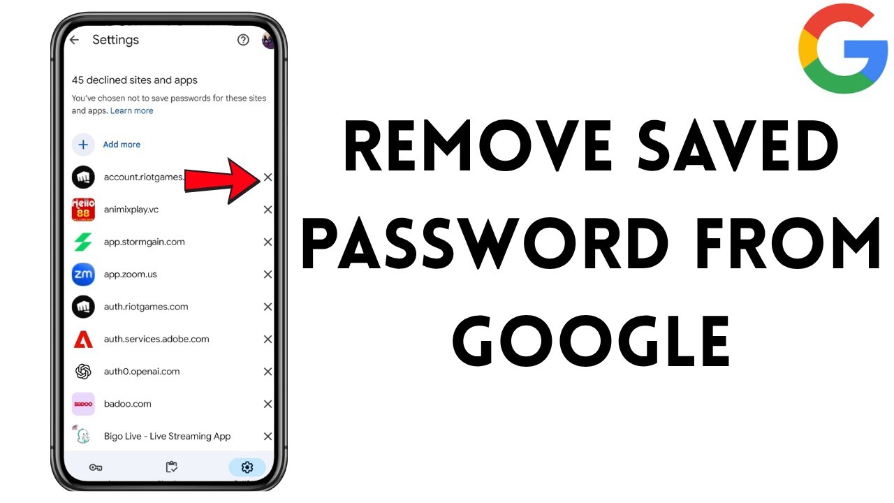Remove Saved Password from Google !