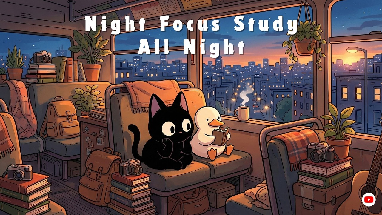 Night Drive Focus 🌃 Chill Lofi to Study & Concentrate | City Lights Vibes ~ nocturnal productivity