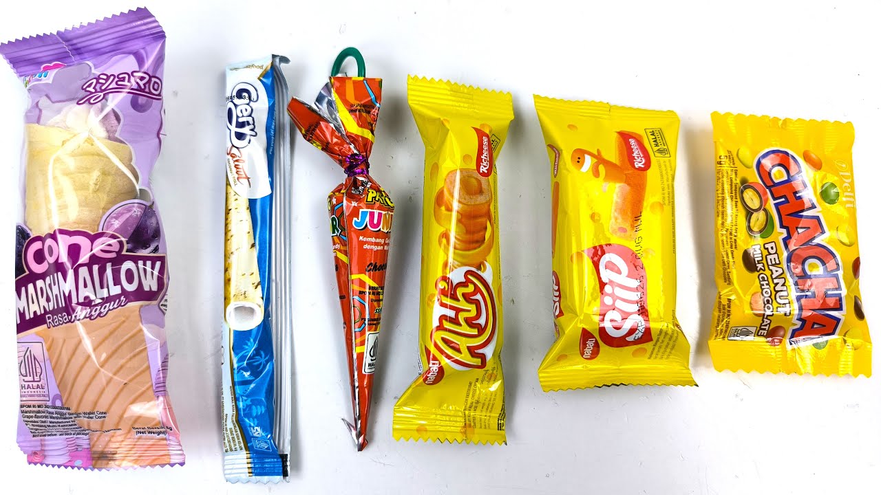 ASMR Most Popular Candys / some lots of colorful rainbow lollipop candy / unpacking chocolate eat