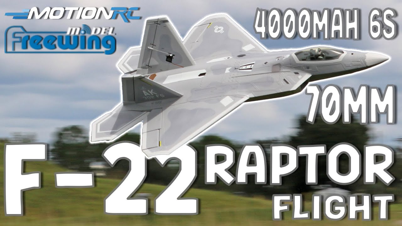 ВСЕ НОВОЕ!! Freewing 70 мм F-22 Raptor RC EDF Jet | 4000 мАч Flight | Motion RC