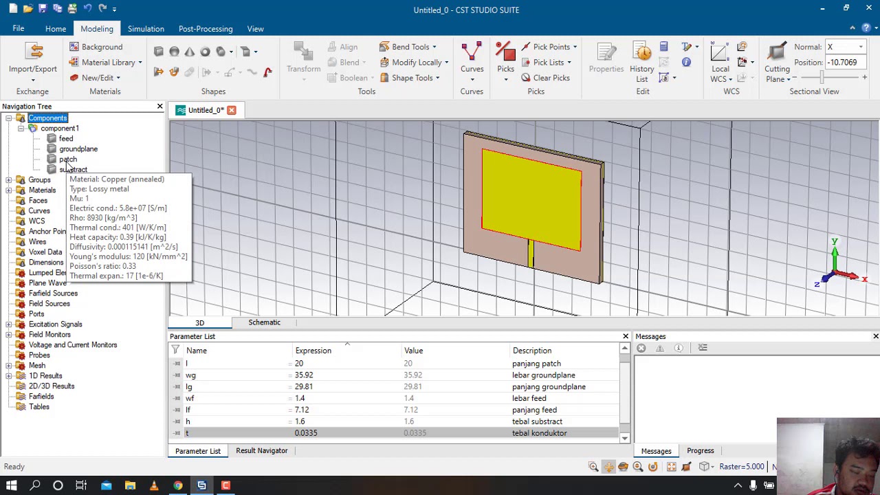 Perancangan Antena Mikrostrip 3.5 GHz CST Studio Suite 2019