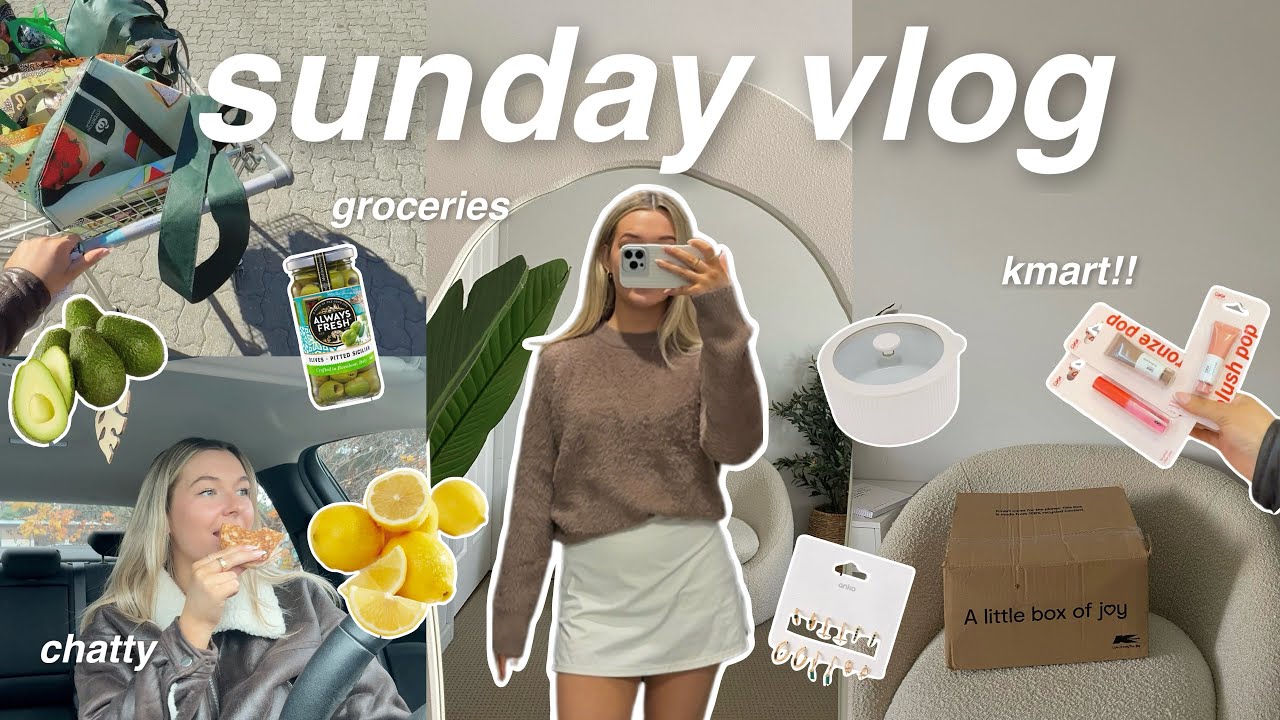 a chatty sunday vlog 🍋🛒 groceries, come shopping with me, kmart trip & haul